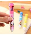 Multicolor 10 in 1 cartoon character ballpoint pen - 2pcs. 