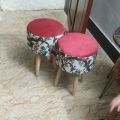 Wooden ottoman chair 2x pieces. 