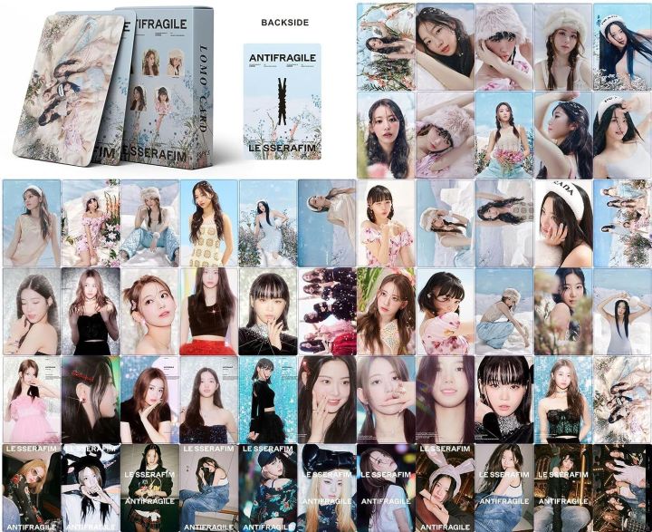 LESSERAFIM Lomo 55 x LESSERAFIM Anti-FRAGILE New Album LESSERAFIM Postcards Cards for Fans (A)