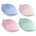 8pcs Tiny Leaf Shape Plates Portable Food Snack Dip Sauce Seasoning Tray. 