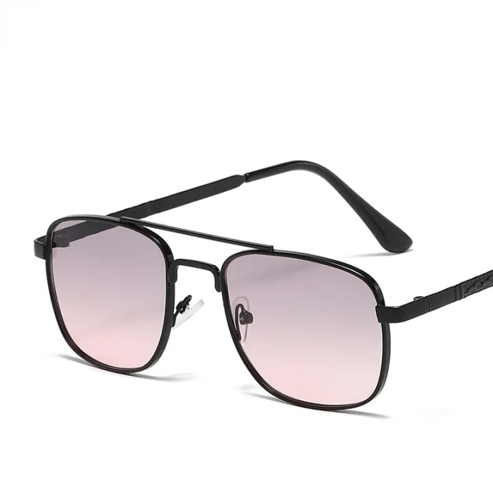 New%20Trendy%20Double%20Beam%20Men's%20Sunglasses%20Summer%20Fashion%20Simple%20Square%20Metal%20Sunglasses%20-%20Image%203