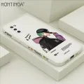 Hontinga for Samsung Galaxy A02S Case Handsome Green Hair Boy Side Design Phone Cover Liquid Silicone Full Cover Camera Shockproof Protective Case. 