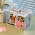 Korean Acrylic transparent Storage Box Blind box Card Kpop Photocard Storage Box Photo Card Organizer Compartment Flip Box. 