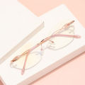 New frameless reading glasses, high-definition anti-blue light, fashionable and elegant middle-aged and elderly glasses, age-reducing temperament, women's facial mirrors. 