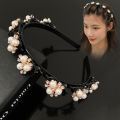 【ETOP】Four Leaf Clover Non-Slip Headband Pearl Women Hair Hoop Double Bangs Hairstyle Korean Style Elegant Temperament Headwear. 
