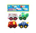 Unbreakable Pull Back Vehicles Power Friction Pull Back, Push and go Robocar Rescue Team Cartoon Cars-Fire Truck, Ambulance, Helicopter, Police Car Crawling Vehicle Toy for Kids - Set of 4. 