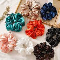 Pack of 5 High quality adjustable silk scrunchies for thick long hair Silk Scrunchies Stretchable ponytails for Girls and Women Silk hair pony multicolor. 