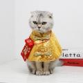 Pet Cat Dog Chinese Style Clothes Spring Festival Cape Neck Red Envelope Christmas Day New Year Collar Bow Tie Costume Products. 