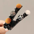 【ETOP】Fashion Braided Hair Clip for Women Separate Hair Clip Bangs Clip Art Retro Snap Clip Acrylic Duckbill Clip PTQ. 
