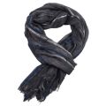 Lurex Stripe Men Scarf Fringe Cotton Linen Scarf Men Winter Outdoor Warm Long Shawl Soft Muffler Vintage Literary Style 90x195cm. 