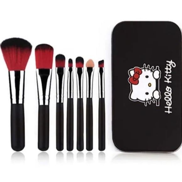 Cute%20Hello%20Kitty%20Black%207%20Makeup%20Brushes%20Set%20for%20Girls%20&%20Women%20Foundation%20Eye%20Shadow%20-%20Image%202