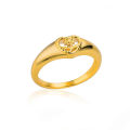 Hollow Heart Sunflower Rings For Women Vintage Gold Plated Stainless Steel Ring Wedding Couple Rings Aesthetic Jewelry Bague. 