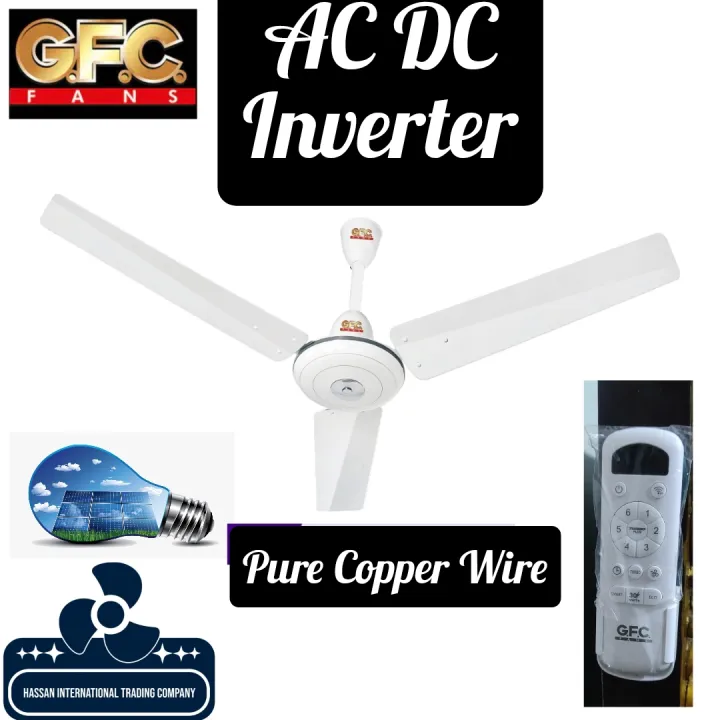 GFC Fan Ceiling 56 Inch Deluxe Model AC DC Inverter Remote Control Pure ...