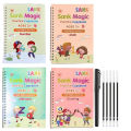 Magic Practice Copybook(4 BOOKS+10 INK REFILL) Book For Montessori Children Tracing Handwriting First Learning Books Kids Preschool. 