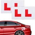 L Plates, 2 Packs Fully Magnetic Red L Plates Learner Drivers, Stick On Adhesive L License Plate for Car Motorbike with 1 pc free 5x5 inch parking sticker. 