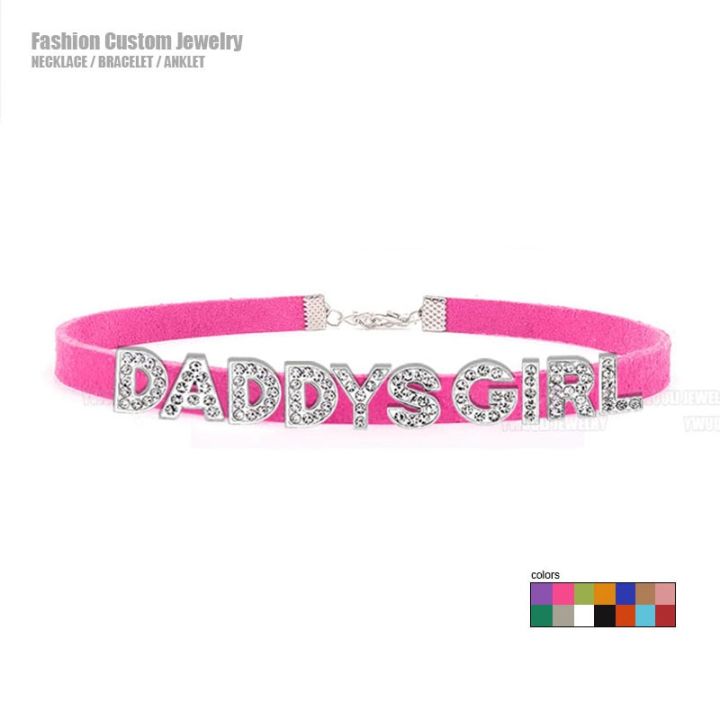 Gothic DADDYS GIRL Letters Choker Necklace Women DIY Custom Name Collar Chocker Jewelry Necklaces Customized Products Gift