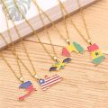 New Country Map Flag Necklace Africa Guinea Congo Chain Necklaces Jewelry Friends S. 