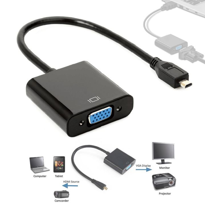 Micro HDMI to VGA Female Video Cable Converter Adapter for PC Laptop