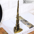 Burj Khalifa Metal Tower Model For Home & Office Decoration - Antique Golden With Diamonds Embedded. 