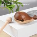 Wooden Fish Ornament Handcrafted Wooden Whale Ornament Percussion Instrument for Desktop Decor Style Reliable Wooden Block Toy. 