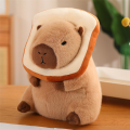 Cute Capybara Plush Pillow with Wearable Toast Headwear Kawaii Bread Capybara Stuffed Animals Toys Hugging Gifts 30cm. 