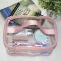 "Transparent Cosmetics Pouch | Convenient Travel Makeup Bag with Waterproof Protection". 