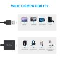 TechRise External USB Audio Adapter Stereo Sound Card with 3.5mm Headphone and Microphone Jack for Windows Mac Linux PC Laptops Desktops. 