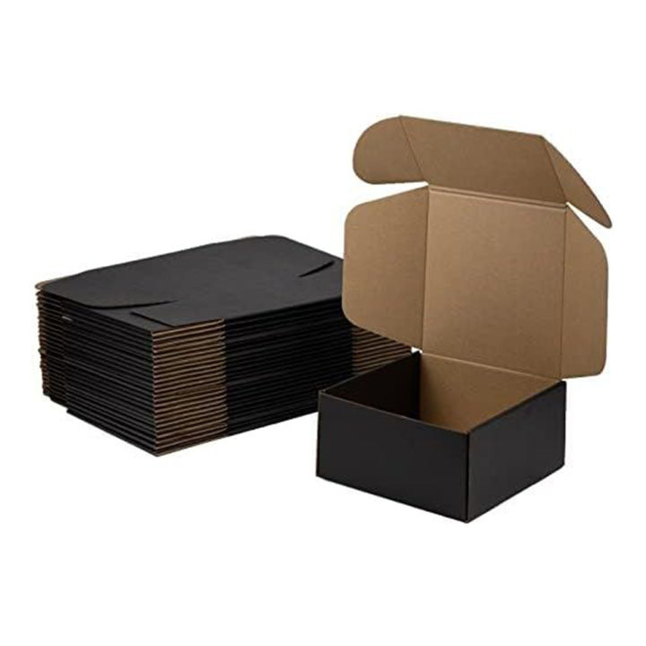 Black Boxes With Lamination - 10/20/50 Boxes Bundle - Hard Black Corrugated Boxes