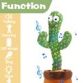 Rechargable Dancing Cactus Talking Toy Cactus Repeats , Soft Plush Talking Toy Electric Speaking Cactus Baby Toys Funny Creative Kids Toy/Cactus Shaking Cactus Lightning, Wriggle Twisting Cactus ,Cute Plush Toy Education Toy. 