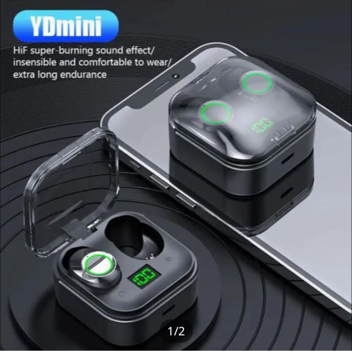 YD MINI Wireless Bluetooth Earphones In-Ear ENC Noise Reduction Headphone Waterproof Earbuds Airpods Digital Display TWS Bluetooth Earbuds Earphones HD Stereo Fingerprint Touch Noise Cancelling Gaming Headset With Mic