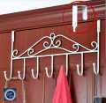 "Over the Door Hanger - Rod Iron Space-Saving Organizer for Coats, Towels, Bags & Hats - Easy to Install, Heavy-Duty Door Hook for Bedroom, Bathroom, or Office - Fits Standard Doors - Multi-Purpose Hook Rack for Clothes & Accessories - No Drilling Require. 