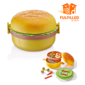 Kids Burger Shaped Lunch Box with Compartments BPA Free. 