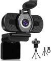 Dericam Webcam with Microphone, 1080P Webcam, Desktop Laptop Computer USB Web Camera with Privacy Cover and Tripod, Plug and Play for Video Streaming, Conference,Gaming, Online Classes (with Tripod). 