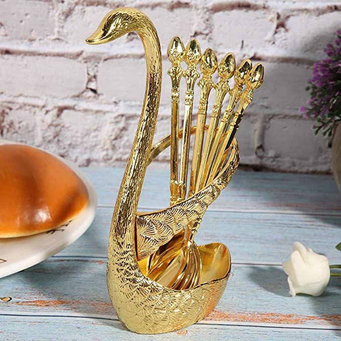 Spoon,%20Espresso%20Spoon,%20Mini%20Coffee%20Spoon,%20Small%20Spoons%20for%20Dessert%20Set%20of%206%20with%20Swan%20Holder%20for%20Tableware%20for%20Wedding%20Tableware,%20Family%20Kitchens,%20Milk%20Tea%20Shops,%20Cafeterias%20-%20Image%203