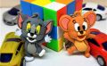 2 Piece Tom and Jerry Soft Silicone 3D Cartoon Character Rubber Keychain Chain. 