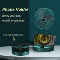 Portable Rechargeable Desk Fan, Folding Fan Pedestal Fan 3 Speeds Adjustable Height Table Fan, USB Charging for Home Office Travel RV Bedroom Outdoor (Green). 