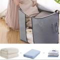 PACK OF 2 - LARGE Storage Bags Organizers Portable Bamboo Clothes Blanket Large Folding Bag. 
