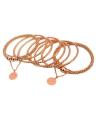 SET of Eight, two pound kara & six gold plated bangles with gift box. 