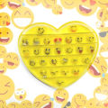 Push Pop Bubble Fidget Spinner Pop It Silicone Toy - 5 inches - Smiley Emoji Heart. 