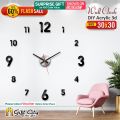 Gift City Presents New Acrylic Letters Creative Wall clock for Home and Offices, 3D Design Self Adhesive. 