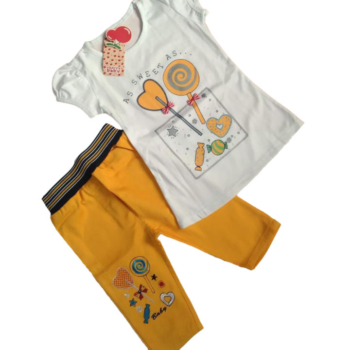 Atfaal As Sweet As Suit latest Design for girls Kids Collection Traditional Dress For Girls 3 Months To 4 Year Size Available New outfits for Baby Girls Pant Shirt Trendy pant shirt outfits