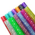 Ranbow Star Jelly Clear PVC Fabric Faux Leather Vinyl Film for Sewing Bag Bow Earrings DIY Handemade Material 0.3MM Leatherette. 