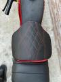 Red Base Water Proof Bike Seat Cushion /Motorcycle Seat Cover / Motor Bike Long Route Cushion Long Travel Seat Comfortable (Molty Foam 1inch) with Crocodile Stitching. 