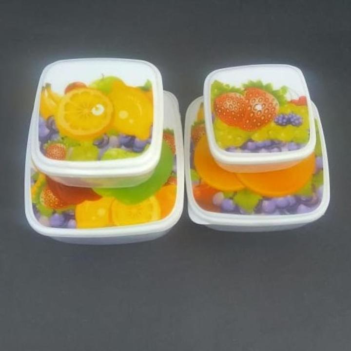 (4 in 1) Square Small (300ml 250ml 200ml 150 ml) Fresh Keeping Jars ...