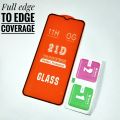 Pack of 02 - Redmi 10A - 100% Original Full coverage Tempered Glass screen Protector- Full Glue- with Cleaning Wipes. 