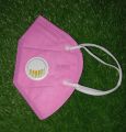 KN95 Pink Face Protective Mask with_Respirator, 5 Layers Protection. 