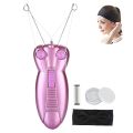Brown – Electronic Rechargeable Thread Body & Face Hair Remover Removal System, Facial Epilator Cotton Thread Epilator Trimmer with 3 Cotton Threads – Model: BS-358. 