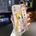 dienya For iPhone XR Case With Wristband Cartoon Fashion Sailor Moon New Design Thin Shockproof Phone Case Pattern Plating Silicone Casing Full Cover Camera SoftCase Protection Cases. 