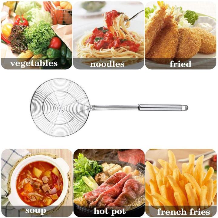 Deep Frying Strainer Spoon Mesh Net Strainer Ladle Long Handle