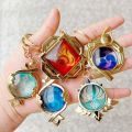 Game Impact Fontaine Sumeru Wanderer Light Pervious Key Chain 7 Element Eye Of Original God Cosplay Toy KeyRing. 